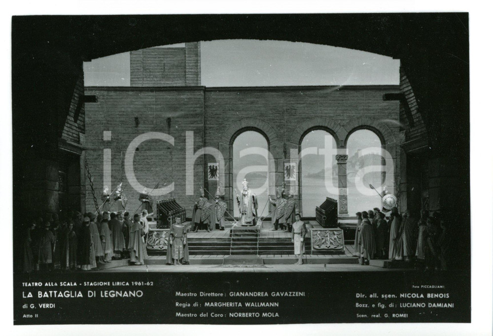 1961 MILANO Teatro alla SCALA "La Battaglia di Legnano" - Atto II *Foto seriale