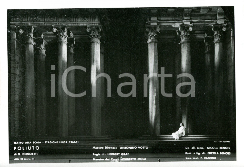 1960 MILANO Teatro alla SCALA "Poliuto" - Scene di Nicola BENOIS *Foto seriale