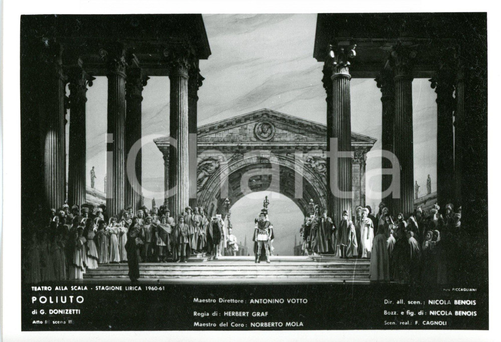 1960 MILANO Teatro alla SCALA "Poliuto" - Scene di Nicola BENOIS - Foto seriale