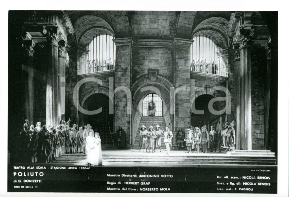 1960 MILANO Teatro alla SCALA "Poliuto" - Scene Nicola BENOIS - Foto seriale