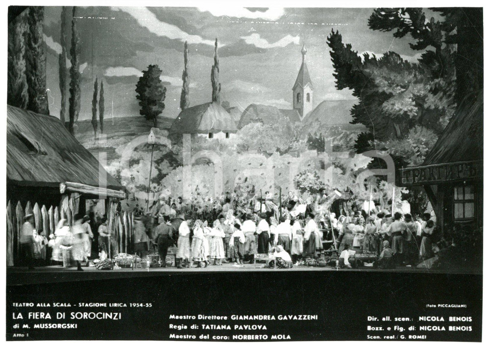 1954 MILANO Teatro alla SCALA "La Fiera dei Sorocinzi" - Atto I *Foto seriale