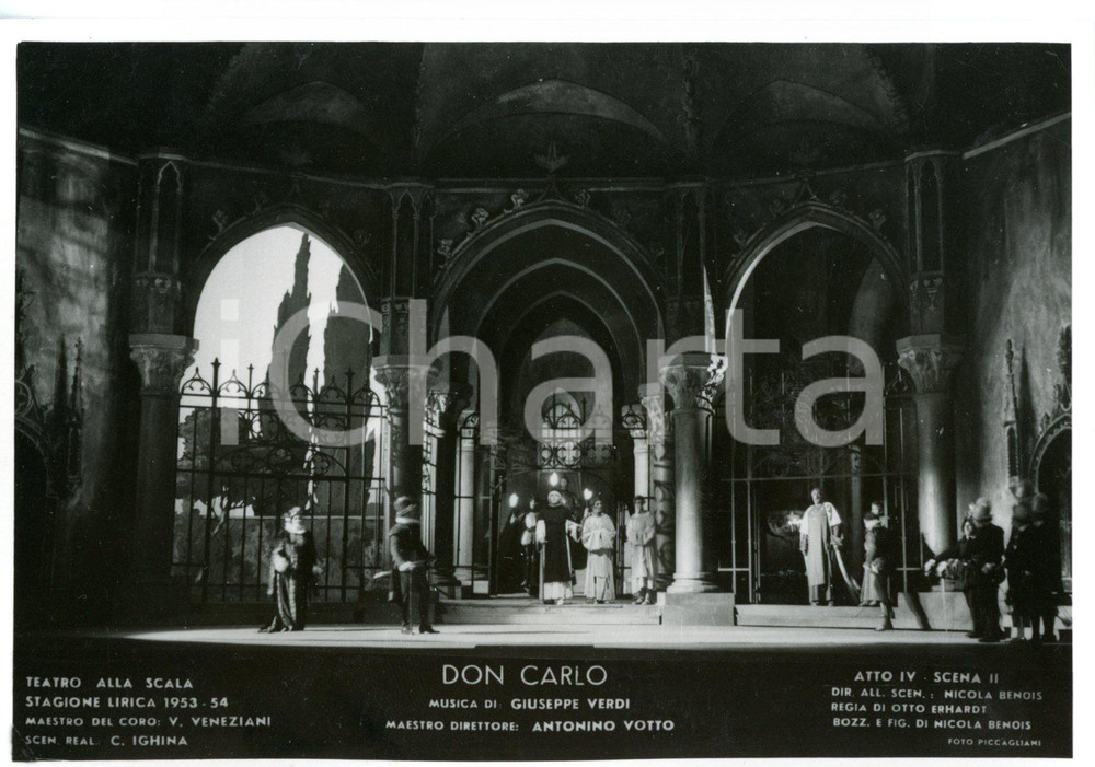 1953 MILANO Teatro alla SCALA "Don Carlo" - Scene Nicola BENOIS *Foto seriale