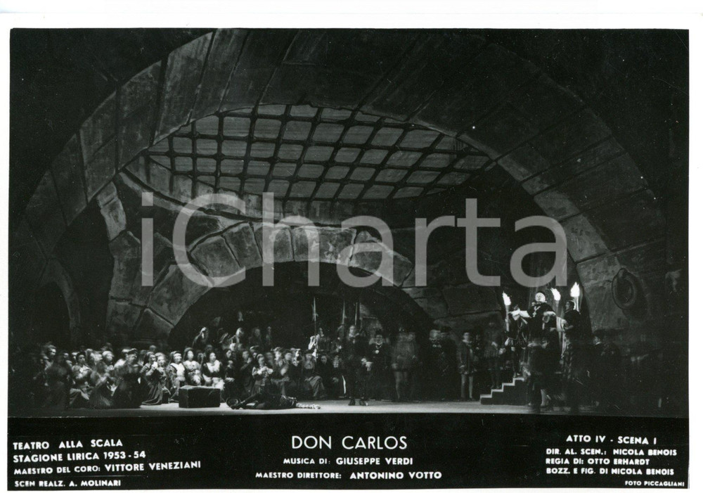 1953 MILANO Teatro alla SCALA "Don Carlos" - Atto IV *Fotografia seriale 14x10 
