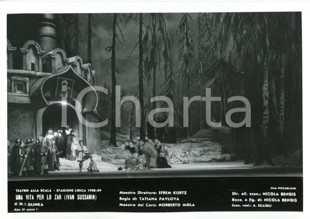 1958 MILANO Teatro alla SCALA "Una Vita per lo Zar" - Atto III *Foto seriale