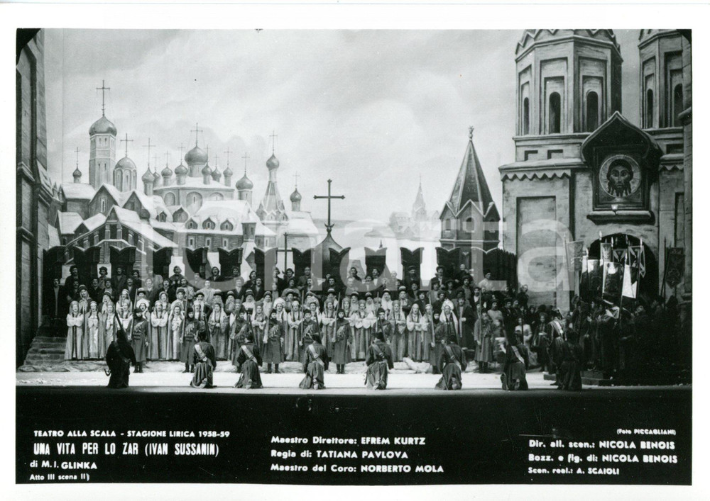 1958 MILANO Teatro alla SCALA "Una Vita per lo Zar" - Atto III - Foto seriale