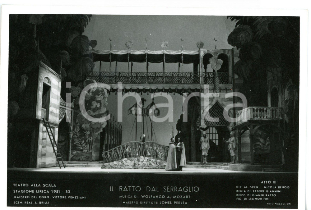 1951 MILANO Teatro alla SCALA "Il Ratto dal Serraglio" - Atto III *Foto seriale