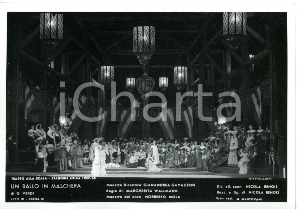1957 MILANO Teatro alla SCALA "Un Ballo in Maschera" - Atto III *Foto seriale