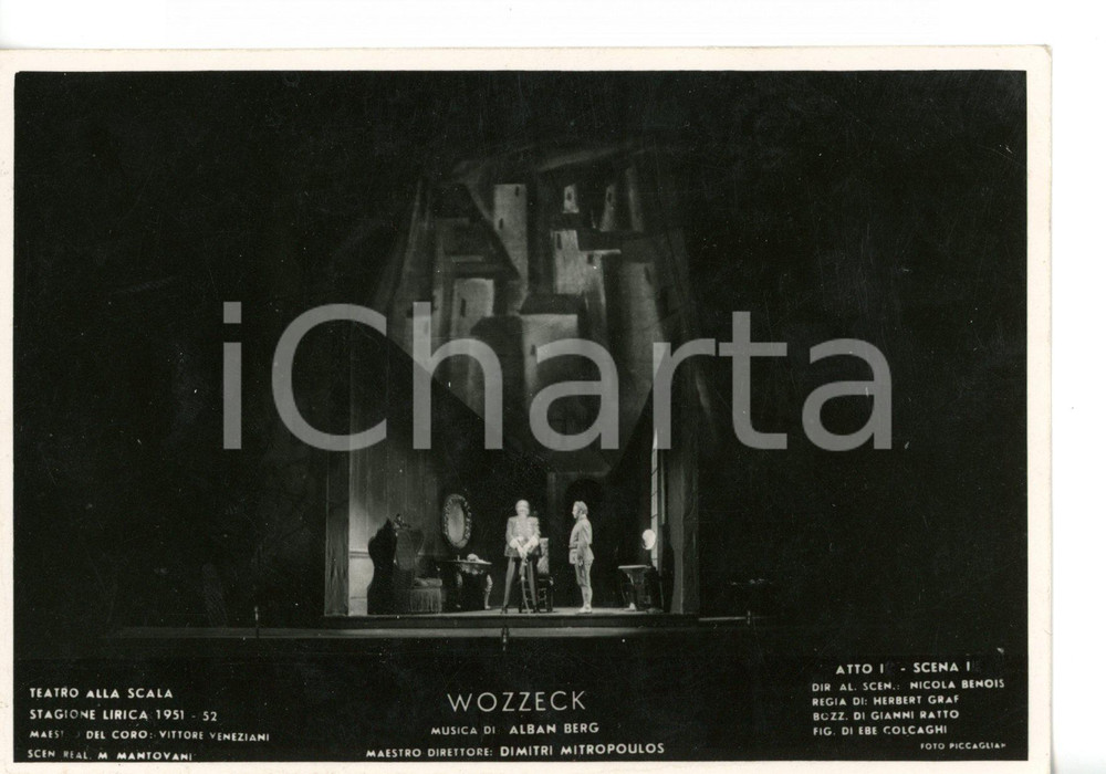 1951 MILANO Teatro alla SCALA "Wozzeck" - Scene Nicola BENOIS *Foto seriale