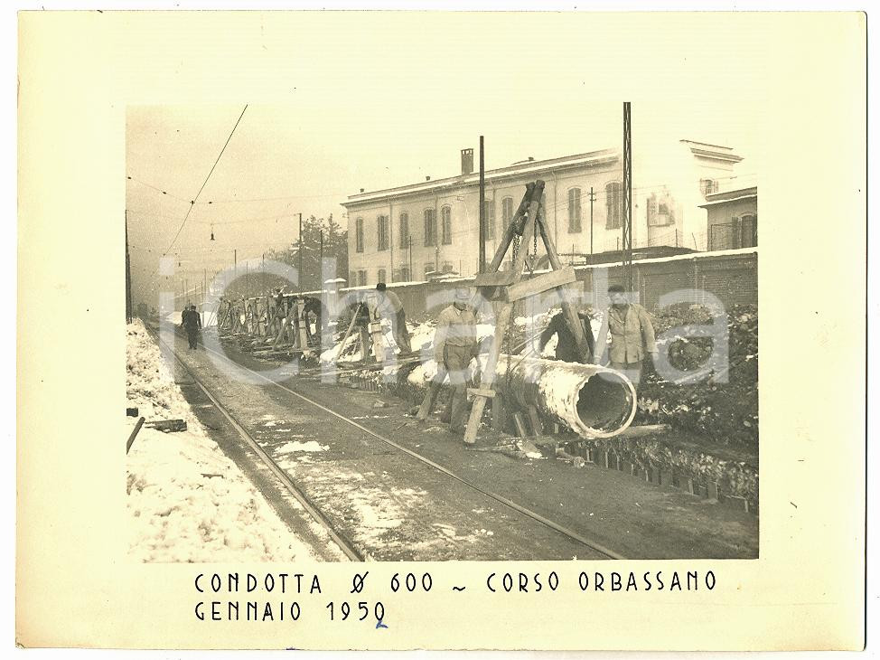 1952 TORINO Corso Orbassano - Posa della condotta fognaria - Fotografia (3)
