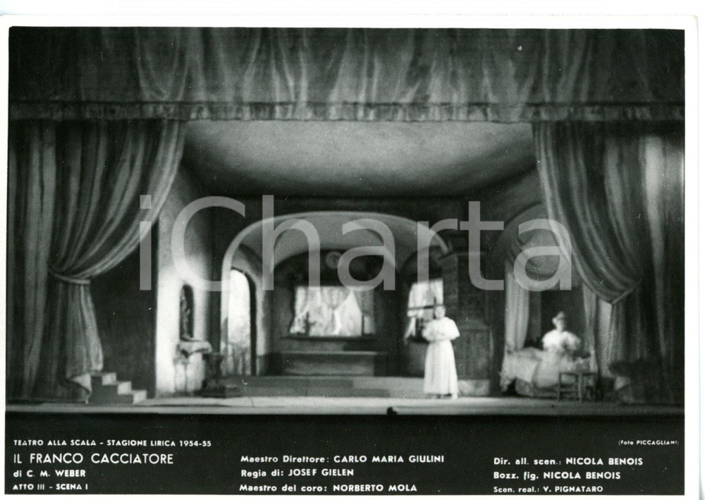 1954 MILANO Teatro alla SCALA "Il Franco Cacciatore" - Atto III *Foto seriale