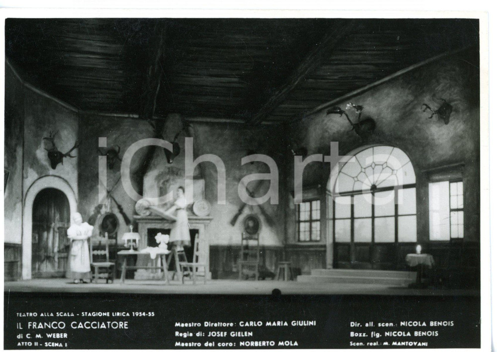 1954 MILANO Teatro alla SCALA "Il Franco Cacciatore" - Atto II *Foto seriale