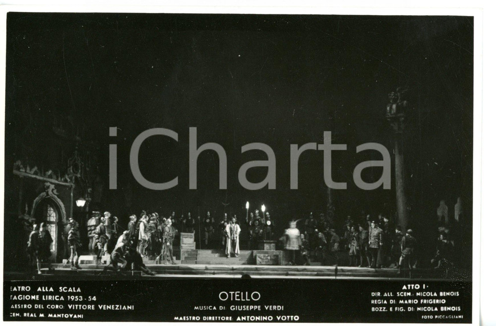 1953 MILANO Teatro alla SCALA "Otello" - Atto I - Scene BENOIS *Foto seriale