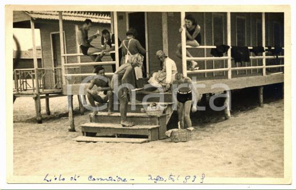 Agosto 1939 LIDO DI CAMAIORE Un pranzo in spiaggia - Fotocartolina VINTAGE