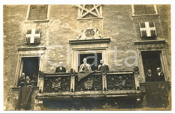 1924 TRENTO Umberto II e Giovanni PETERLONGO al balcone del municipio ^Foto 13x8