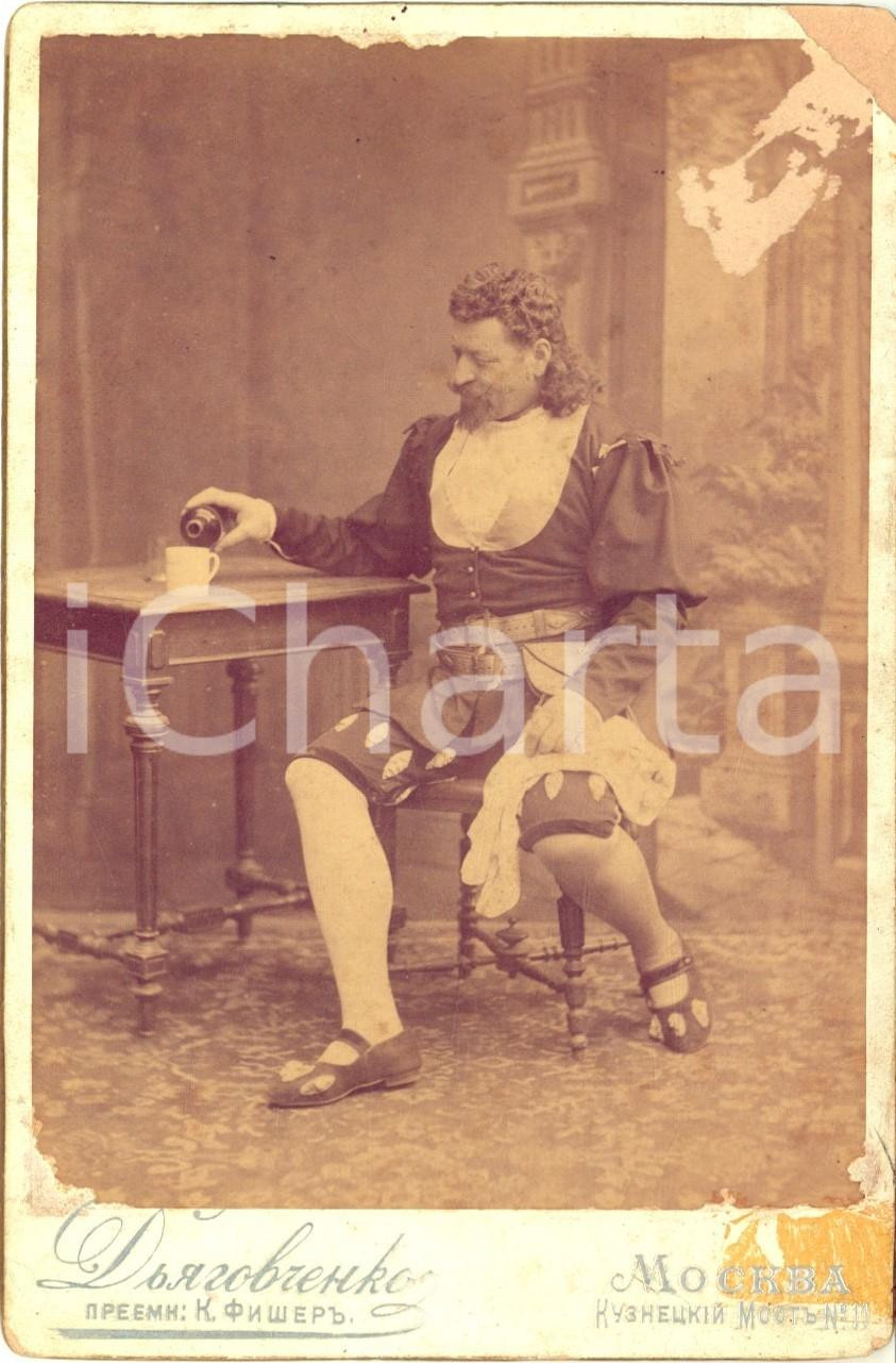 1890 ca MOSCA Ritratto del tenore Francesco TAMAGNO in scena - Foto 17x11