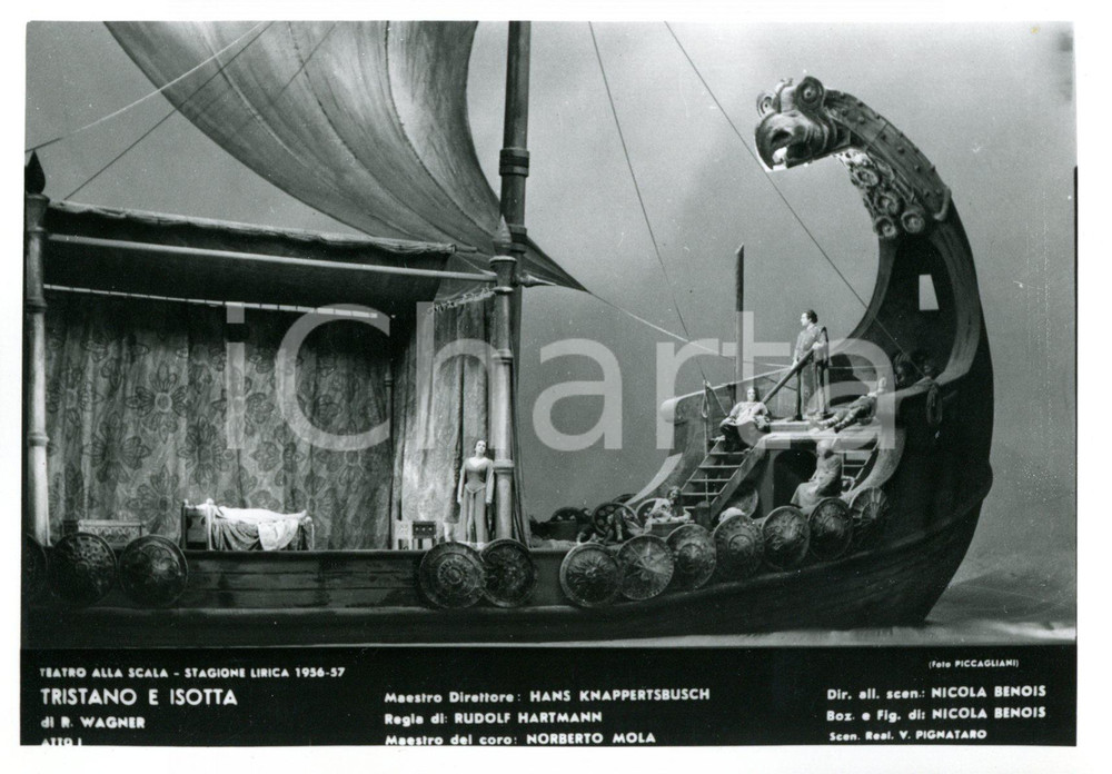 1956 MILANO Teatro alla SCALA "Tristano e Isotta" Scene N. BENOIS *Foto seriale