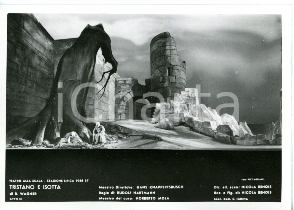 1956 MILANO Teatro alla SCALA "Tristano e Isotta" - Atto III *Foto seriale 14x10