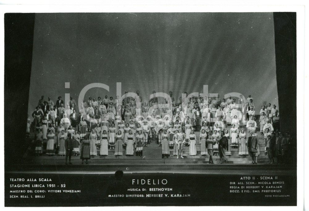 1956 MILANO Teatro alla SCALA "Fidelio" Atto II - Scene N. BENOIS *Foto seriale