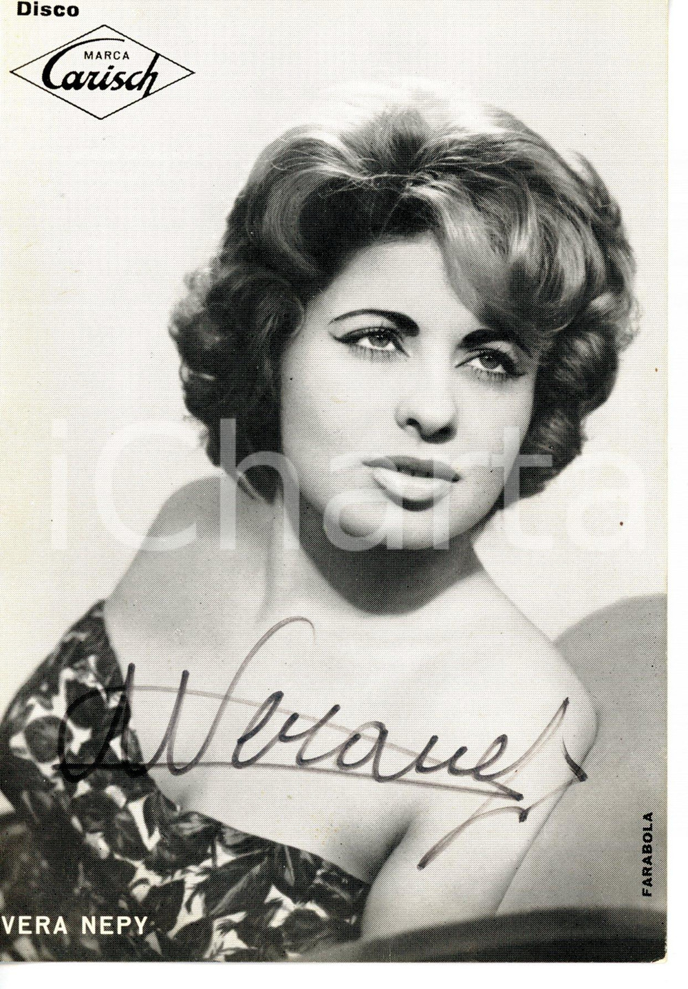 1960 ca MUSICA - DISCO CARISCH Cantante Wera NEPY *Foto seriale con AUTOGRAFO