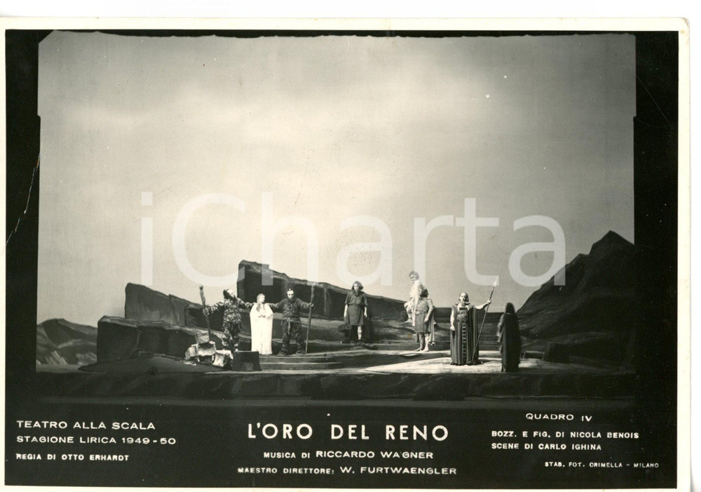 1949 MILANO Teatro alla SCALA "L'Oro del Reno" - Scene N. BENOIS *Foto seriale