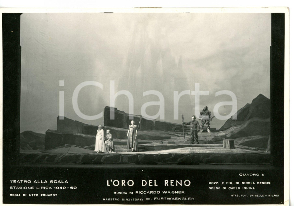 1949 MILANO Teatro alla SCALA "L'Oro del Reno" - Scene N. BENOIS - Foto seriale