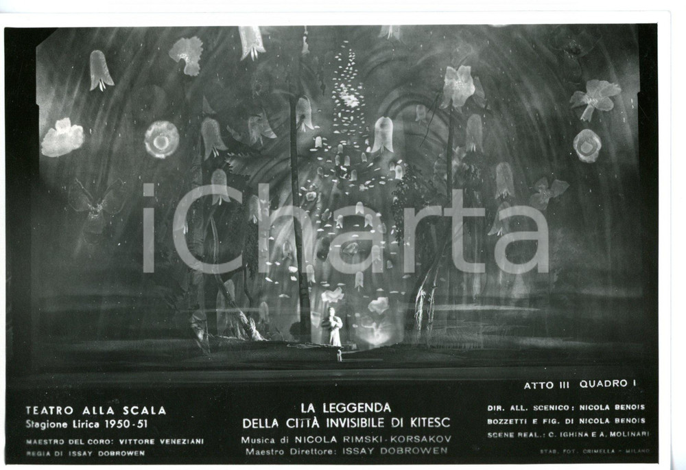 1950 MILANO Teatro SCALA La Leggenda della Città Invisibile di Kitez *Foto 14x10