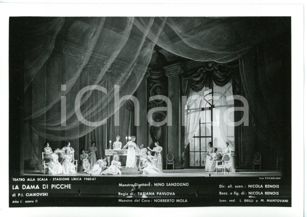 1960 MILANO Teatro alla SCALA "La Dama di Picche" - Atto I *Foto seriale 14x10