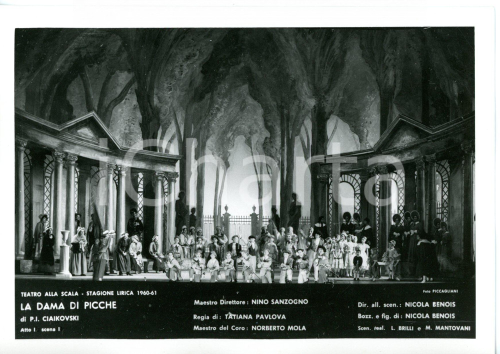 1960 MILANO Teatro alla SCALA "La Dama di Picche" - Atto I - Foto seriale 14x10