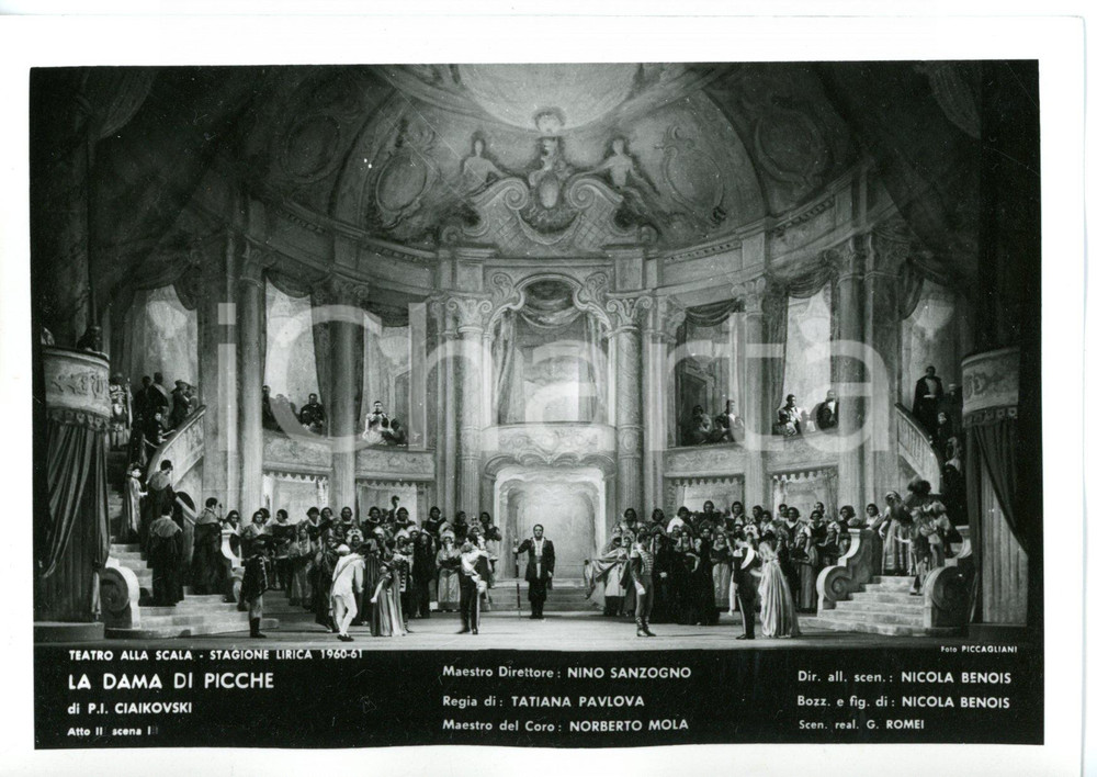 1960 MILANO Teatro alla SCALA "La Dama di Picche" - Atto II - Foto seriale 14x10