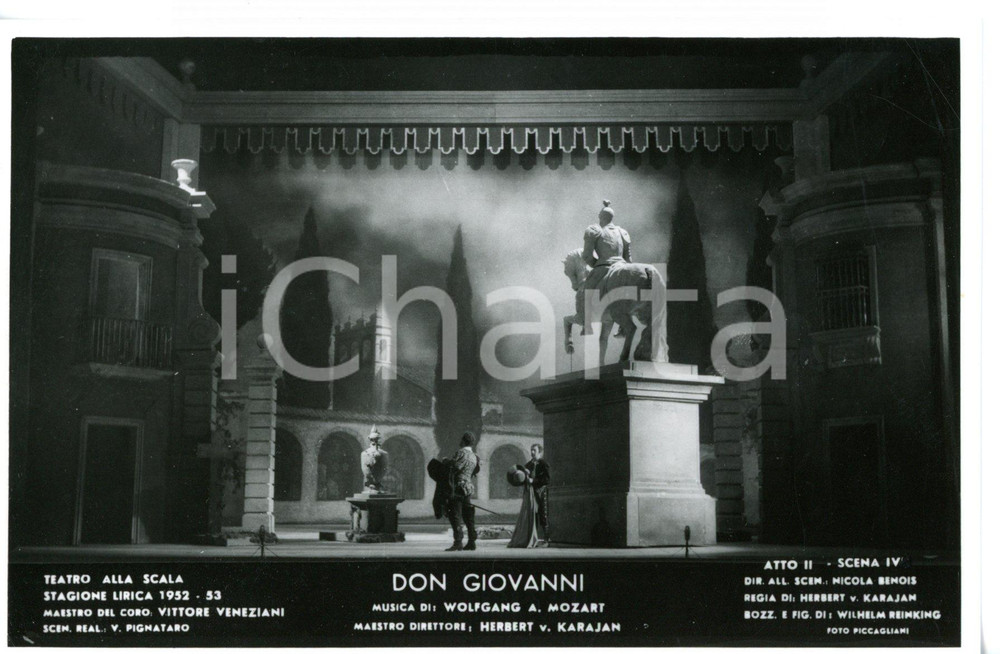 1952 MILANO Teatro alla SCALA "Don Giovanni" - Scene N. BENOIS (4) *Foto seriale