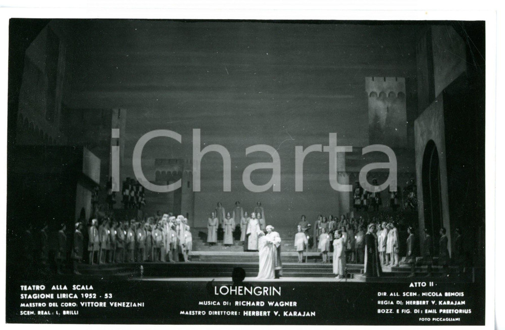 1952 MILANO Teatro alla SCALA "Lohengrin" Scene Nicola BENOIS (1) *Foto seriale