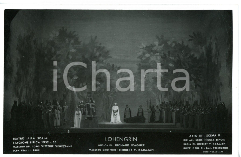 1952 MILANO Teatro alla SCALA "Lohengrin" Scene Nicola BENOIS (2) *Foto seriale