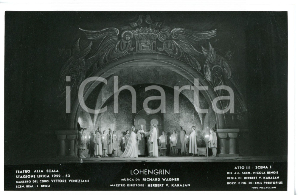1952 MILANO Teatro alla SCALA "Lohengrin" Scene Nicola BENOIS (3) *Foto seriale