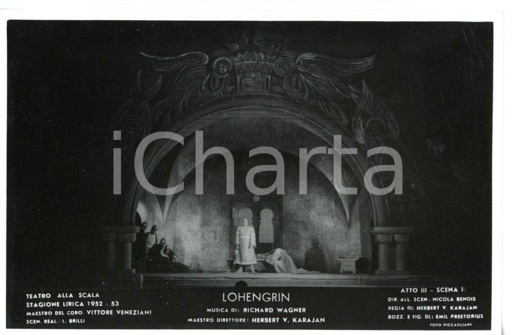1952 MILANO Teatro alla SCALA "Lohengrin" Scene Nicola BENOIS (4) *Foto seriale