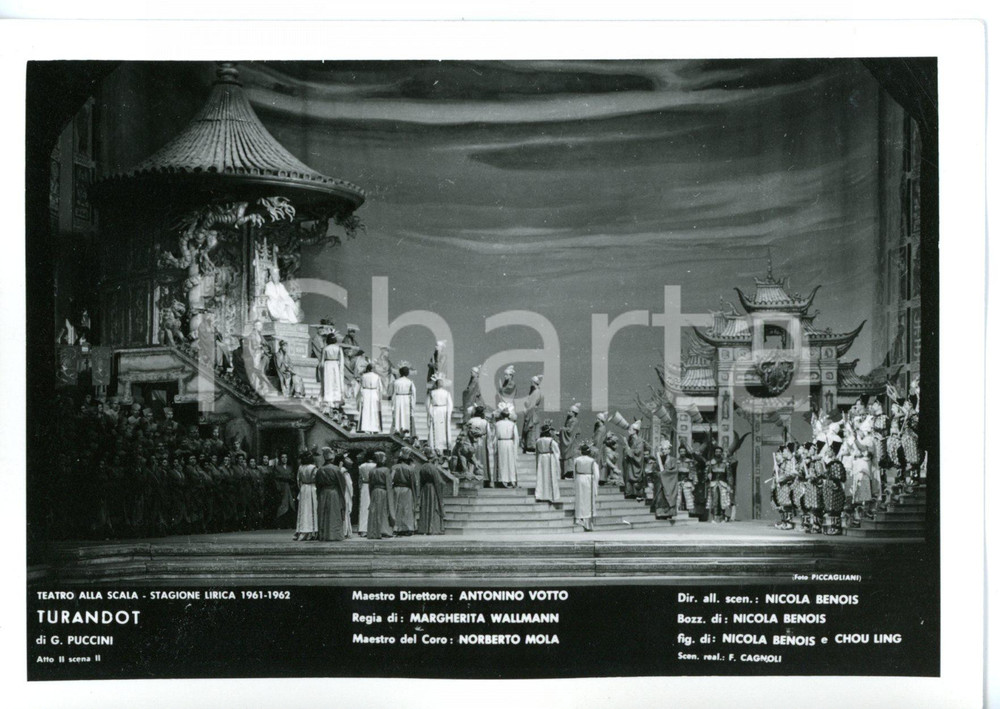 1961 MILANO Teatro alla SCALA "Turandot" Atto II - Scene N. BENOIS *Foto seriale