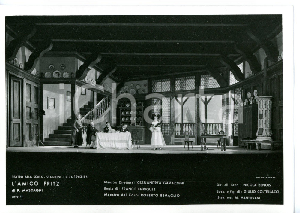 1963 MILANO Teatro alla SCALA "L'Amico Fritz" - Scene N. BENOIS *Foto seriale