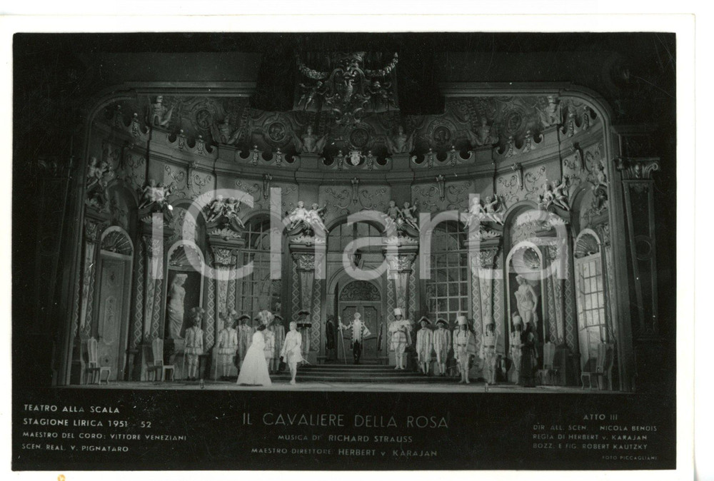 1951 MILANO Teatro alla SCALA "Il Cavaliere della Rosa" Atto III - Foto seriale