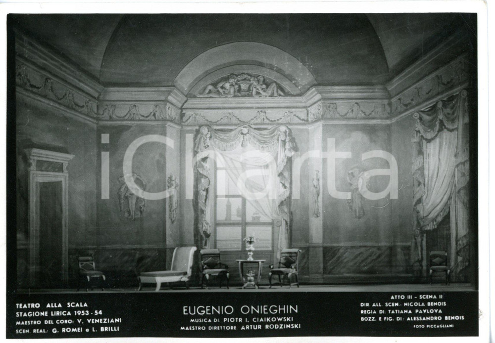 1953 MILANO Teatro alla SCALA "Eugenio Onegin" - Scene BENOIS (6) *Foto seriale