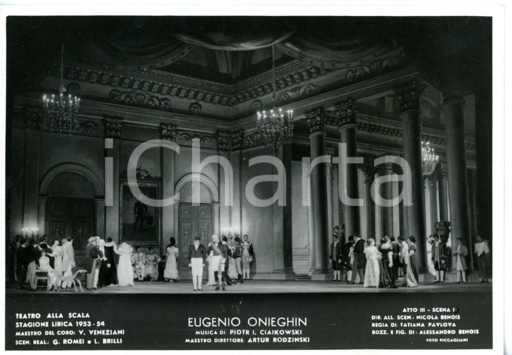 1953 MILANO Teatro alla SCALA "Eugenio Onegin" - Scene BENOIS (7) *Foto seriale