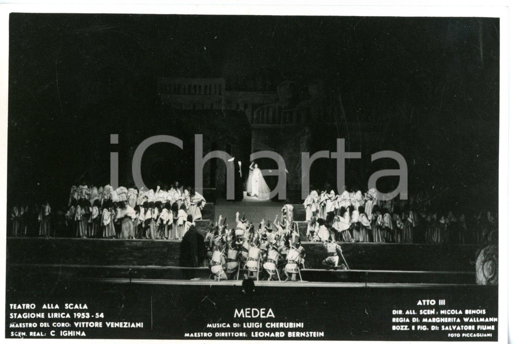 1953 MILANO Teatro alla SCALA "Medea" Atto III - Scene N. BENOIS *Foto seriale