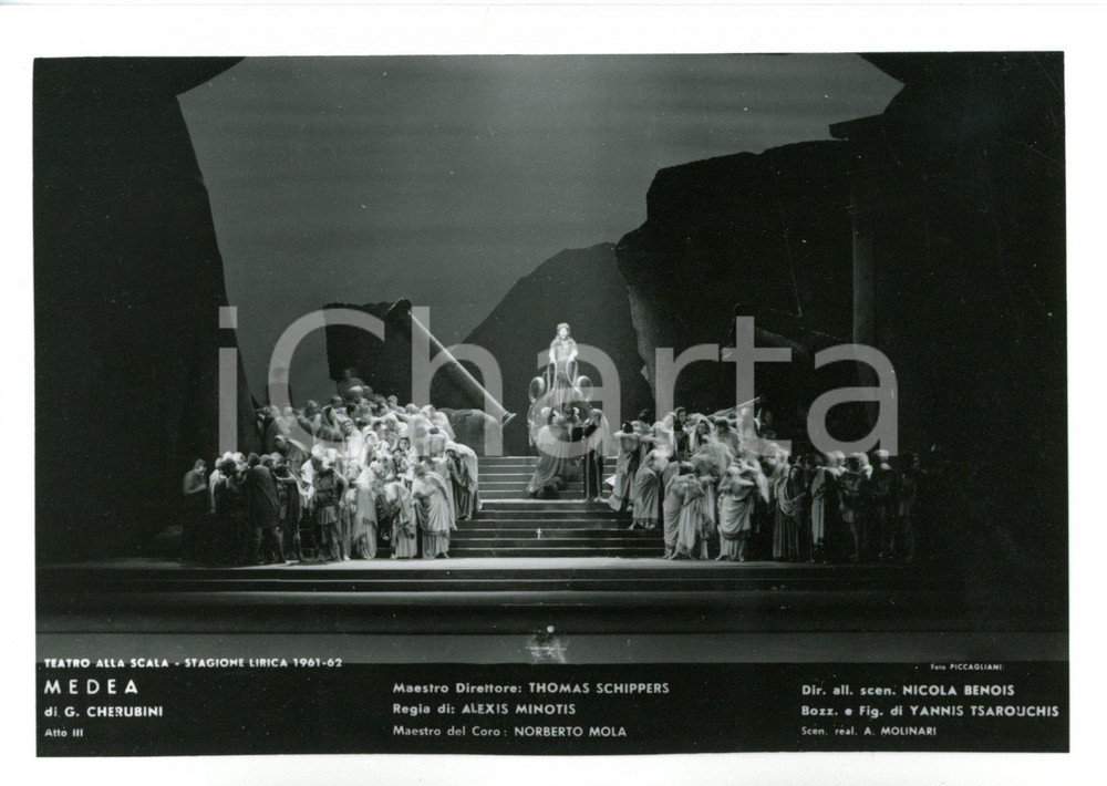 1961 MILANO Teatro alla SCALA "Medea" Atto III - Scene N. BENOIS *Foto seriale
