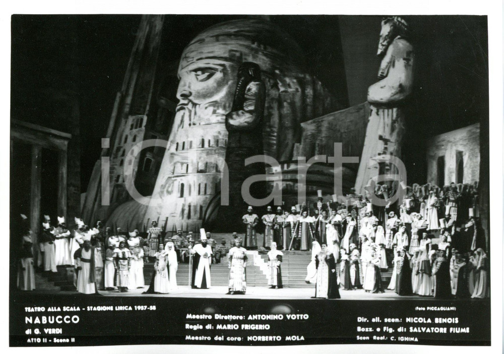 1957 MILANO Teatro alla SCALA "Nabucco" Atto II - Scene N. BENOIS *Foto seriale