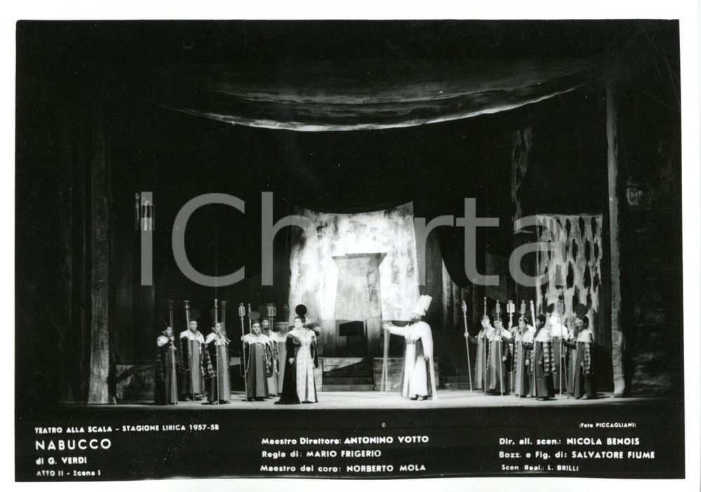 1957 MILANO Teatro alla SCALA "Nabucco" Atto II - Scene BENOIS (1) *Foto seriale