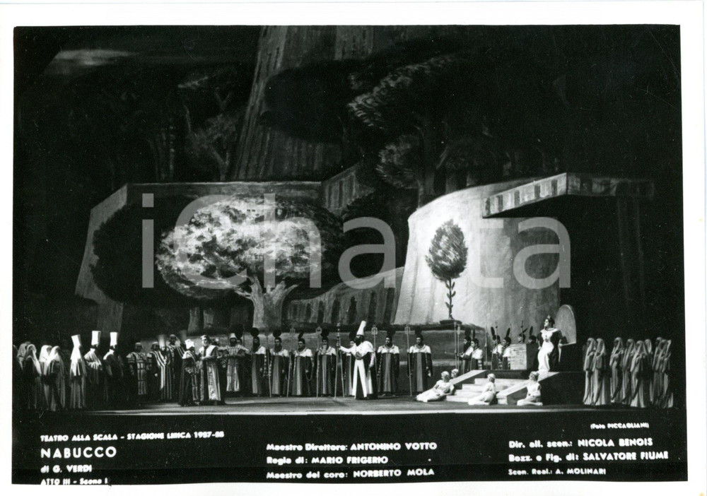 1957 MILANO Teatro alla SCALA "Nabucco" Atto III - Scene BENOIS (1) Foto seriale