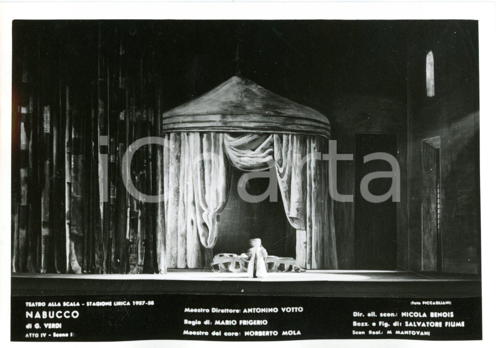 1957 MILANO Teatro alla SCALA "Nabucco" Atto IV - Scene N. BENOIS *Foto seriale