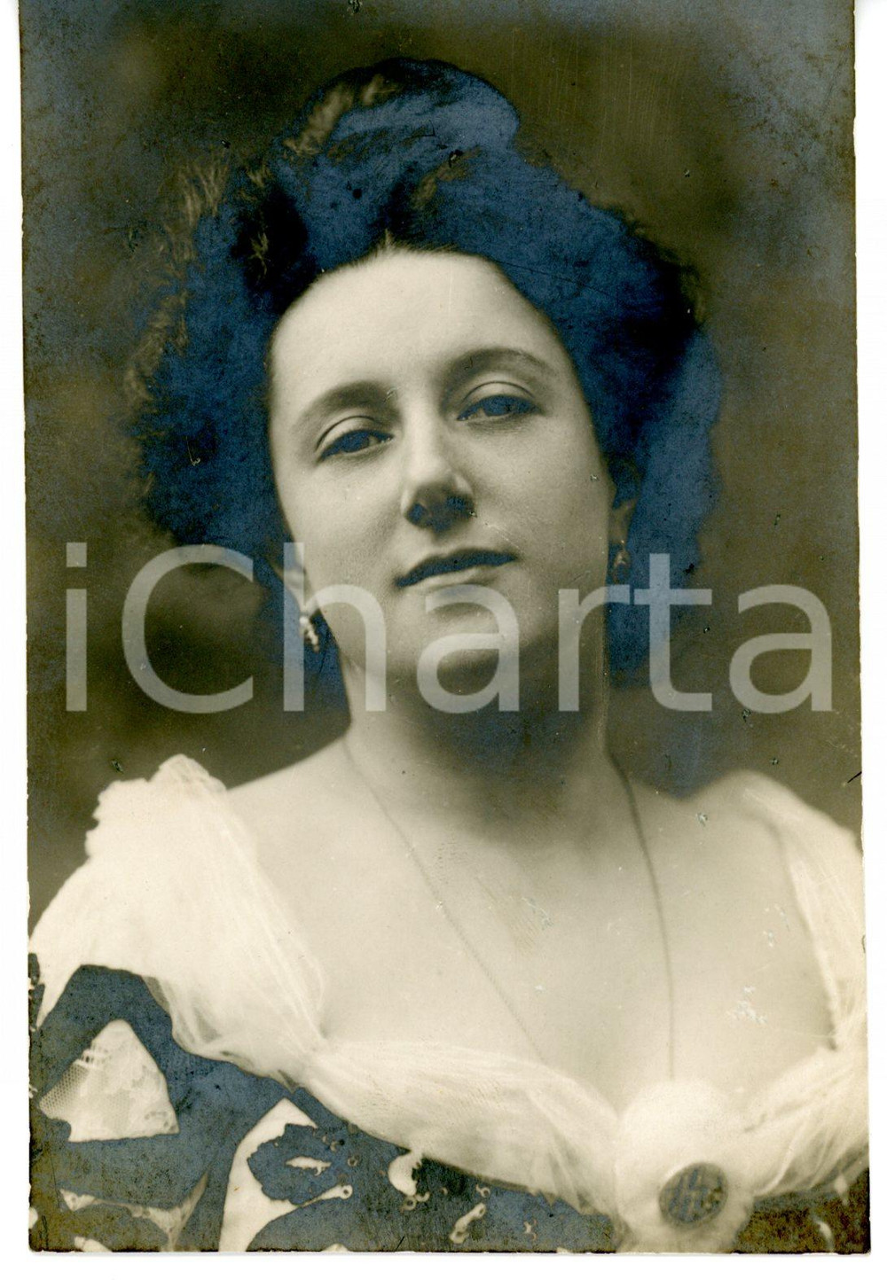 1910 ca TEATRO Attrice Tina DI LORENZO in abito di chiffon *Cartolina postale FP