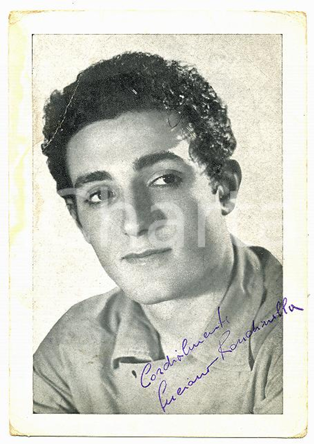 1960 CANZONE NAPOLETANA Luciano RONDINELLA Autografo su foto seriale DANNEGGIATA