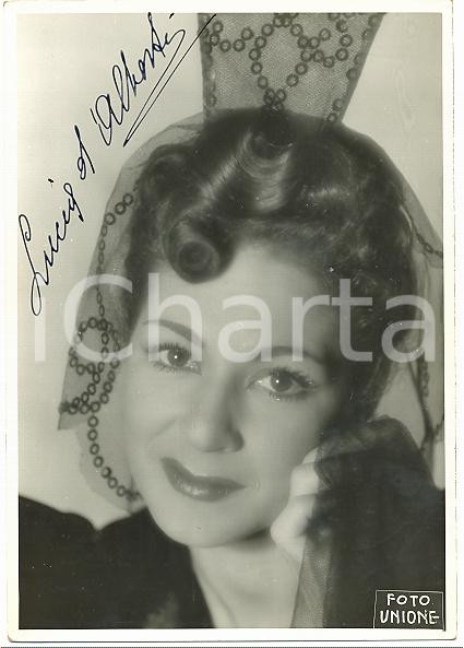 1945 ca TEATRO Lucia  D'ALBERTI - Lucy D'ALBERT - Autografo su cartolina FG NV