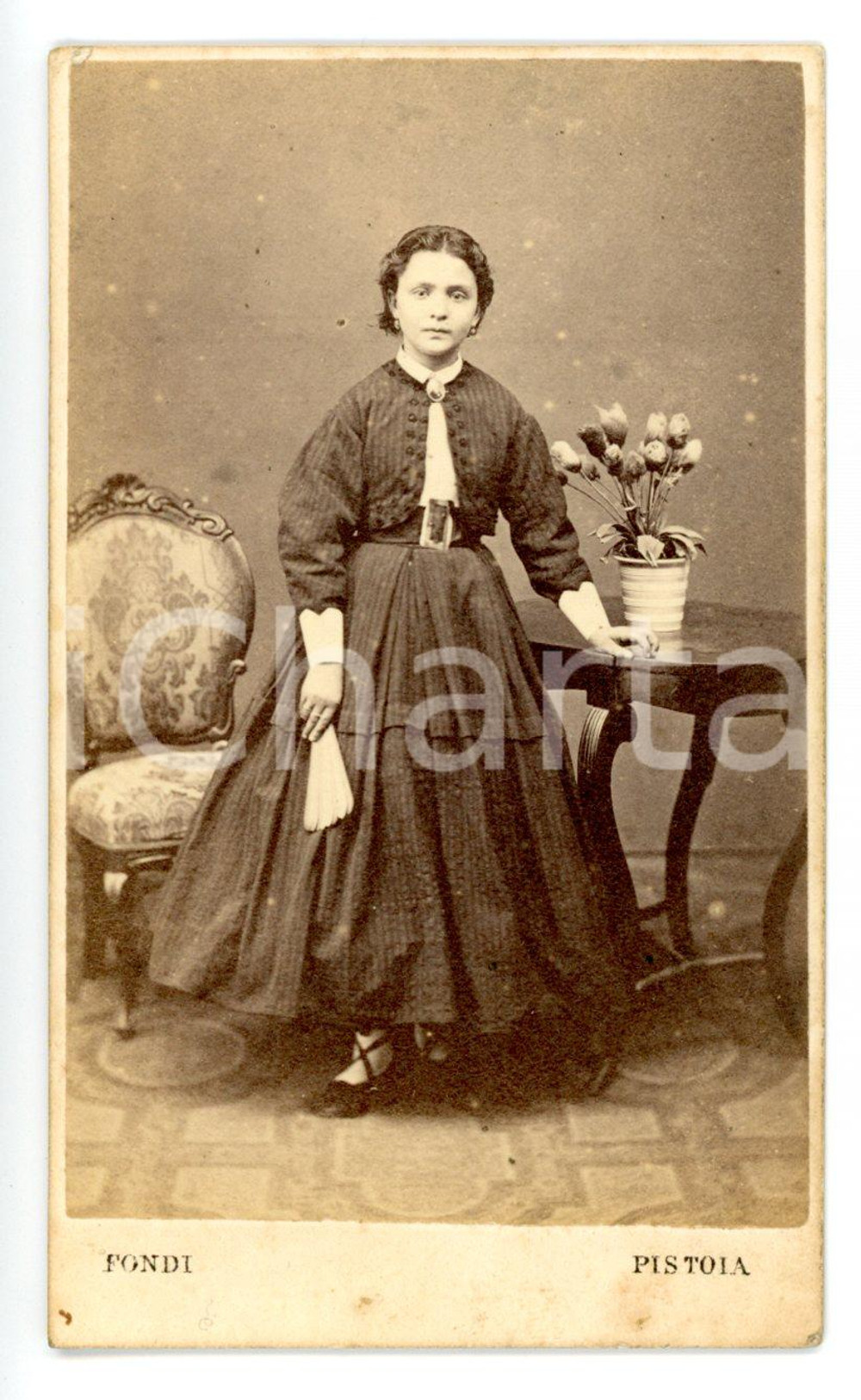 1870 ca PISTOIA Ritratto di donna in abito da passeggio - Foto FONDI CDV