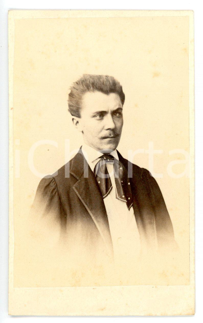 1865 ca TORINO Ritratto Alessandrino GALLEANI con foulard a pois ^Foto TUMINELLO